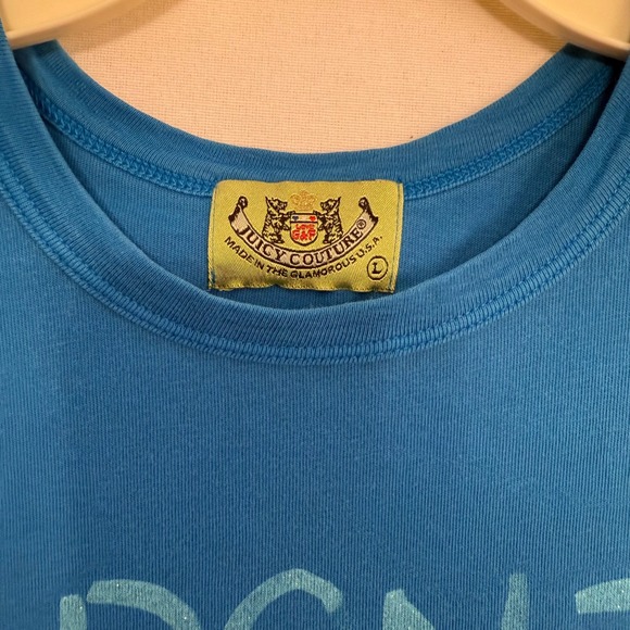 Juicy Couture Graphic Tee I Don't Want Your‎ Love Blue Womens Size L - Picture 1 of 10